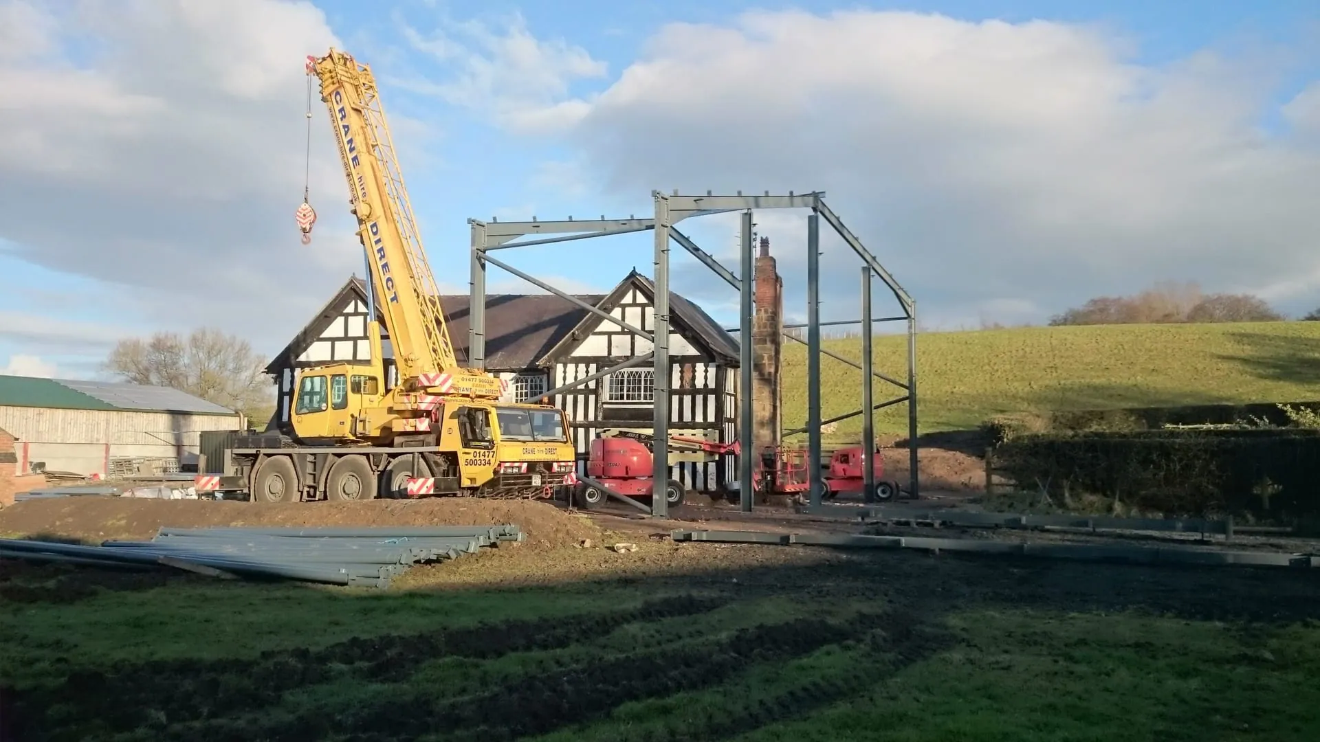 Completed agricultural steel building