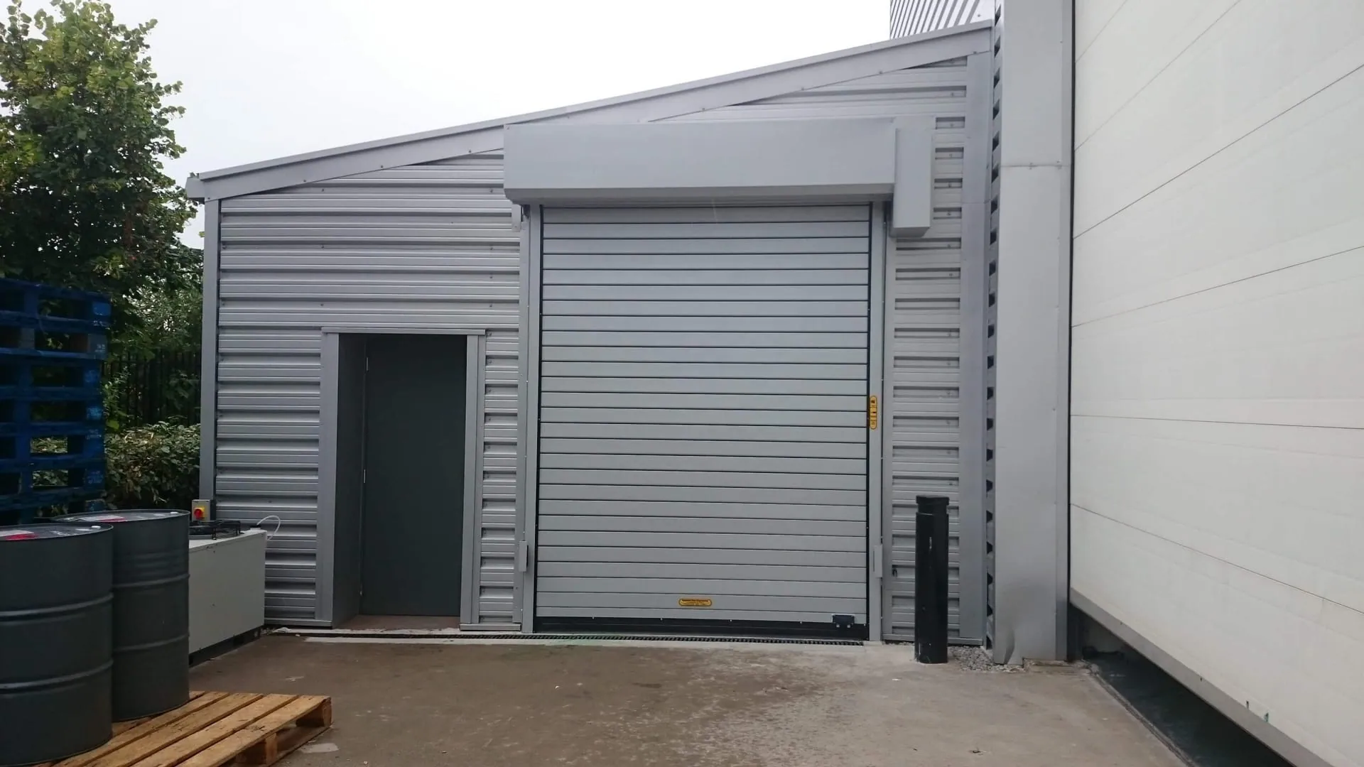 Completed gable-end building extension